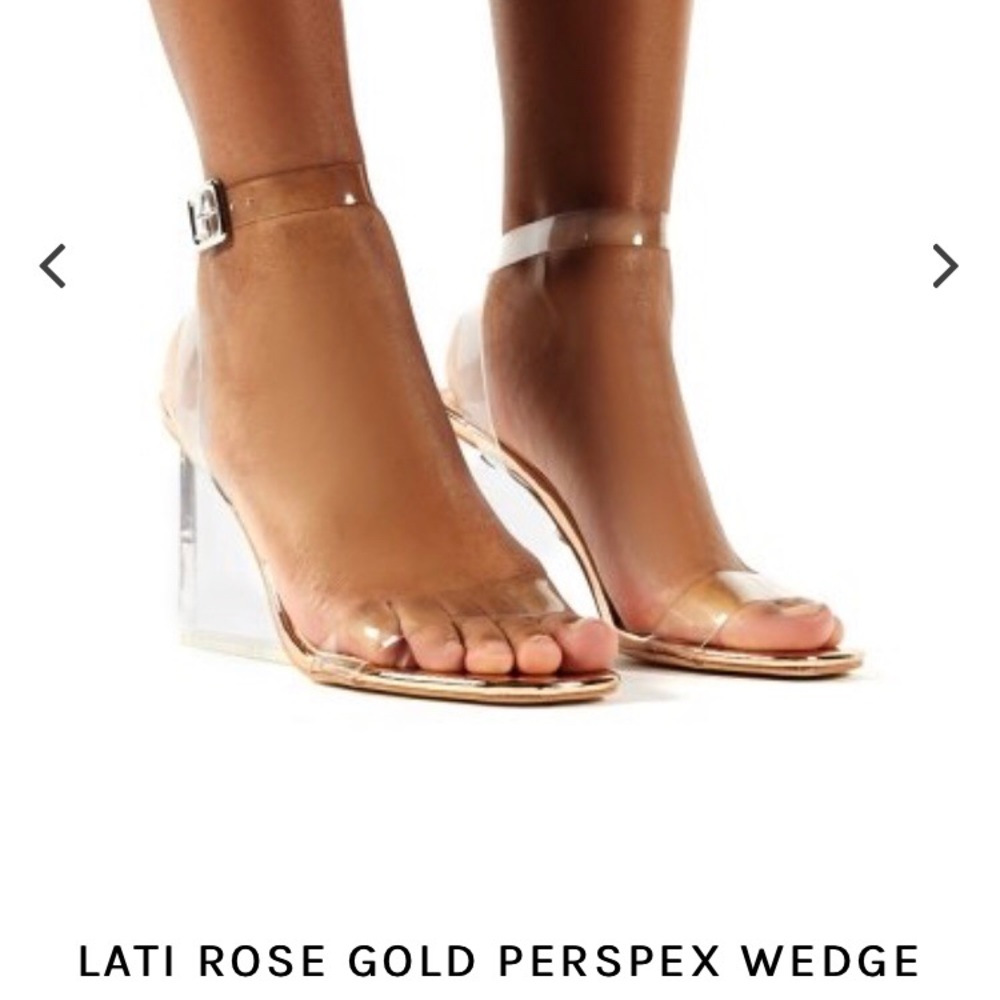 Clear Perspex wedge heels (ROSE GOLD)